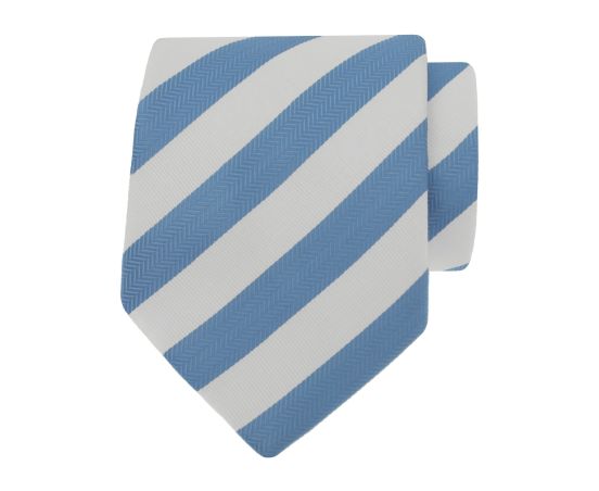 Witte stropdas met lichtblauwe strepen