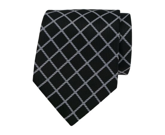 Zwarte stropdas met witte lijnen