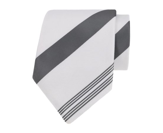 Witte stropdas met grijze strepen