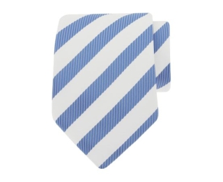 Wit/lichtblauwe stropdas