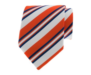 Witte stropdas met oranje strepen